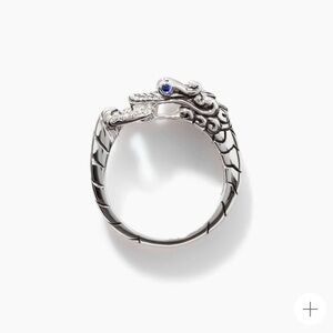 John Hardy Naga Ring with Diamond and Blue Sapphire